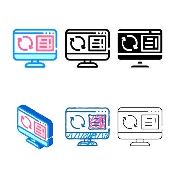 Update operating system color icon vector variations Illustrazione stock