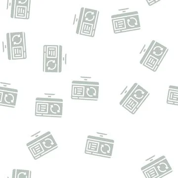 Update operating system glyph vector seamless pattern Illustrazione stock