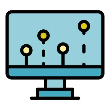 Update operating system icon color outline vector イラスト素材