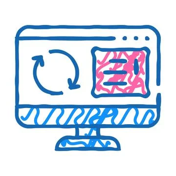 Update operating system icon doodle illustration Stockillustratie