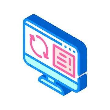 Update operating system isometric icon vector illustration Stock Illustration