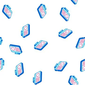 Update operating system isometric icon seamless pattern Stock Illustration