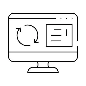 Update operating system line icon vector illustration Illustrazione stock
