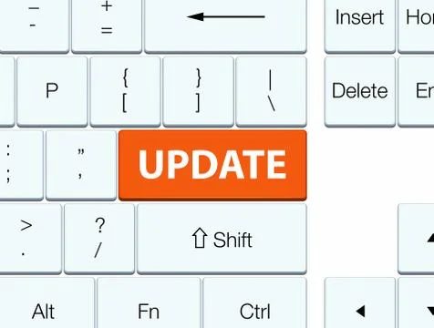 Update orange keyboard button Illustrazione stock
