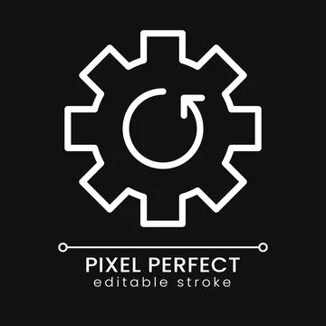 Update pixel perfect white linear icon for dark theme Stock Illustration