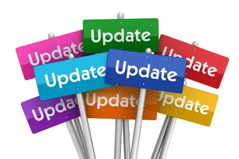 Update placards concept 3d illustration Stock Illustration