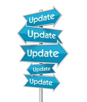 Update placards concept  3d illustration Stock Illustration
