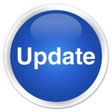 Update premium blue round button Illustrazione stock