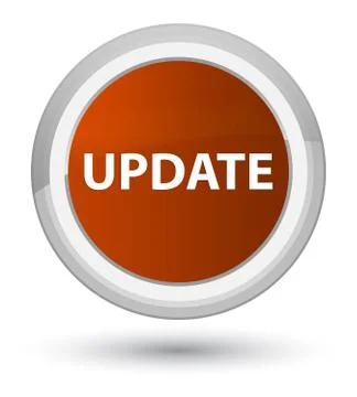 Update prime brown round button Stock Illustration