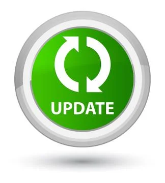 Update prime green round button Stock Illustration