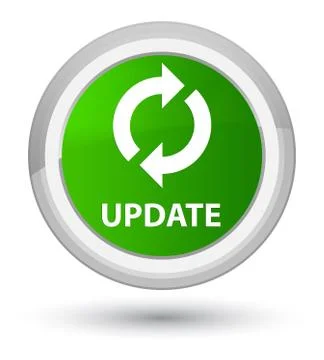 Update prime green round button Illustrazione stock