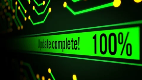 Update Process Animation on Abstract Circuit Board Background Stock Footage 116978425