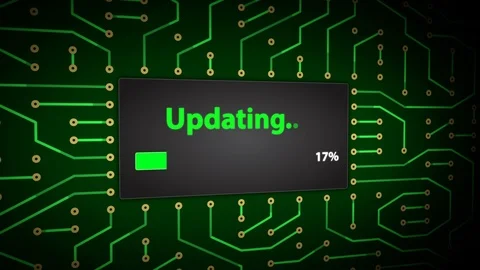 Update Process Animation on Abstract Circuit Board Background Stock Footage 118849642