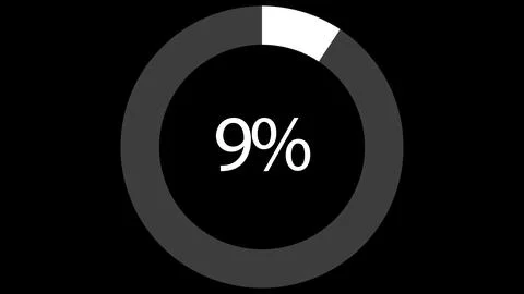 Update process, black screen with a circle in which white digits with percent イラスト素材