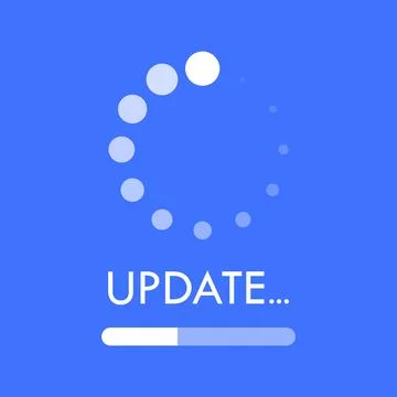 Update Progress Bar On Blue Background Vector Stock Illustration
