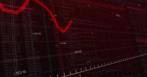 On update pulse red trace dropping rising peaking spiking reversing ending lower Stock Illustration