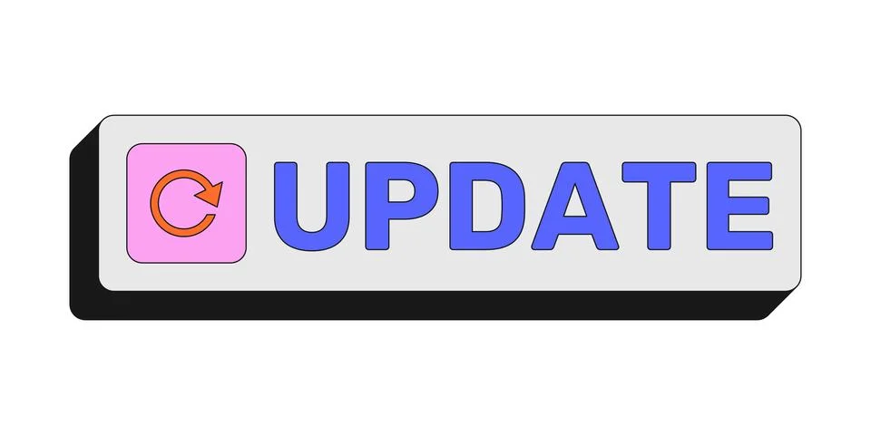 Update rectangular UI web button Stock Illustration