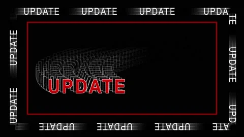 UPDATE - red lettering in abstract motion inside a frame repeating effect Stock Footage 151823204