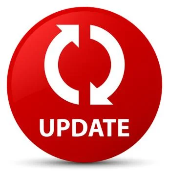 Update red round button Illustrazione stock