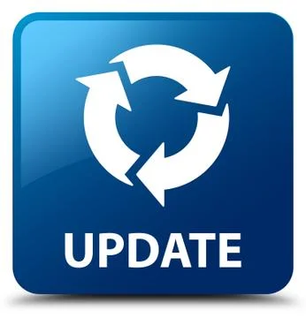 Update (refresh icon) blue square button Illustrazione stock