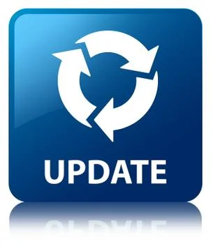 Update (refresh icon) blue square button Illustrazione stock