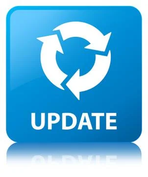 Update (refresh icon) cyan blue square button Illustrazione stock