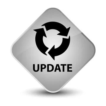 Update (refresh icon) elegant white diamond button Stock Illustration