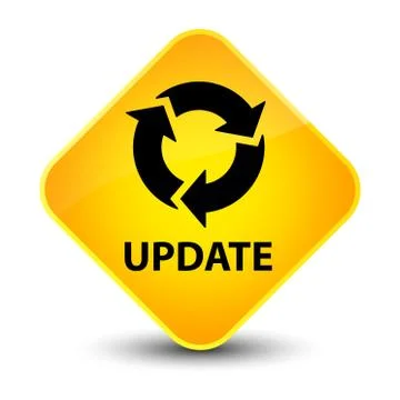 Update (refresh icon) elegant yellow diamond button Stock Illustration