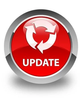 Update (refresh icon) glossy red round button Stock Illustration