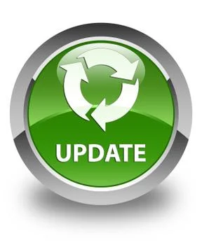 Update (refresh icon) glossy soft green round button Stock Photos