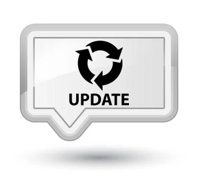 Update (refresh icon) prime white banner button Illustrazione stock
