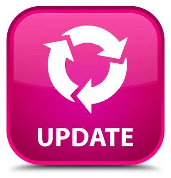 Update (refresh icon) special pink square button Stock Illustration