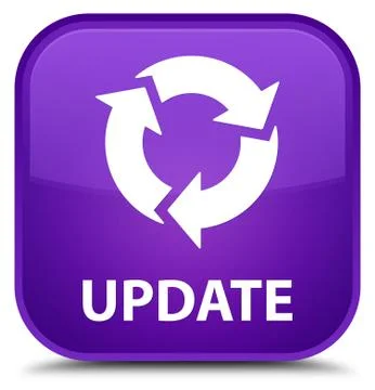Update (refresh icon) special purple square button Illustrazione stock