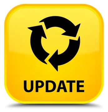 Update (refresh icon) special yellow square button Stock Illustration