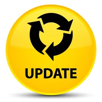 Update (refresh icon) special yellow round button Stock Illustration