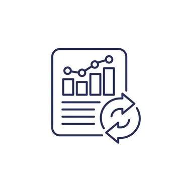 Update report icon, line vector Stock Illustration