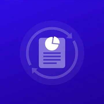 Update report or document icon, transparent design 스톡 일러스트