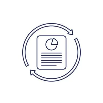 Update report or document line icon Illustrazione stock