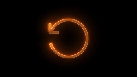 Update restore circle arrow icon glowing neon brown color animation Stock Footage 278752954