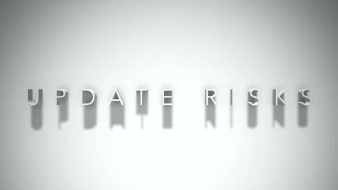 Update risks 3D title animation white text on a white background Stock Footage 299759296