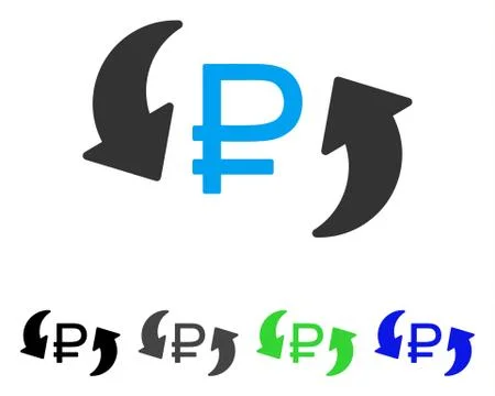Update Rouble Balance Flat Icon 스톡 일러스트