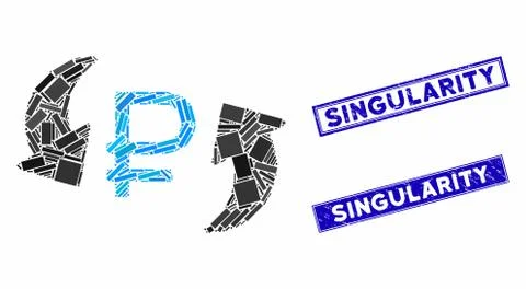 Update Rouble Balance Mosaic and Distress Rectangle Singularity Stamps Stock Illustration