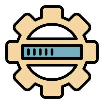 Update security process icon color outline vector Stock Illustration