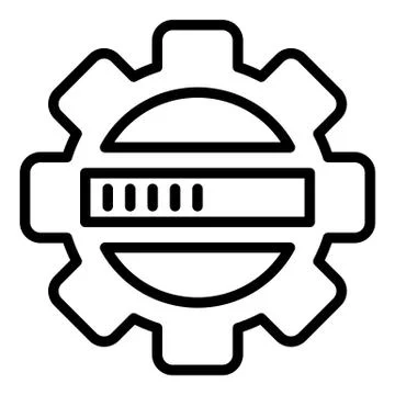 Update security process icon, outline style Stock Illustration