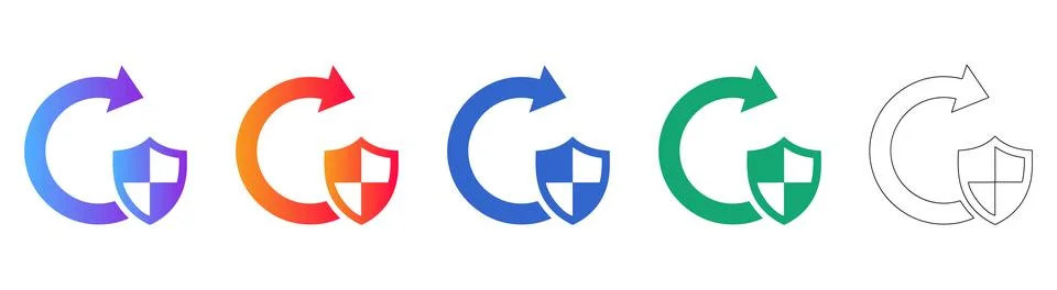 Update Security Shield Icons Stock Illustration