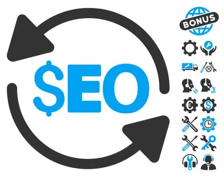 Update Seo Flat Vector Icon With Tools Bonus Stock Illustration