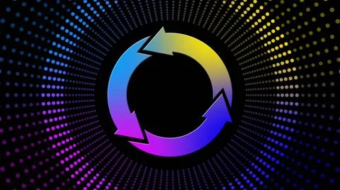 Update sign - abstract background of multicolor dots in rings arranged イラスト素材