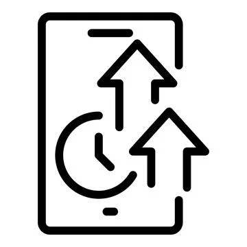 Update smartphone icon outline vector. Mission core Stock Illustration