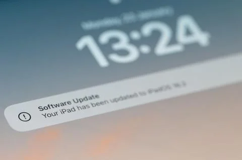 Update software of apple ipad Stock Photos