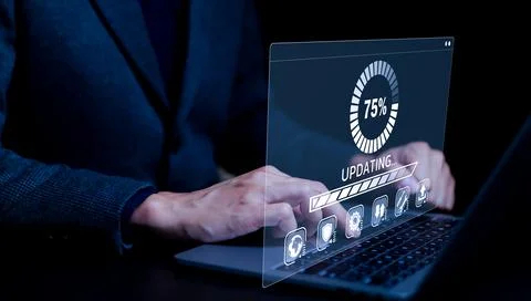 Update software application and hardware upgrade technology concept. Stock Photos